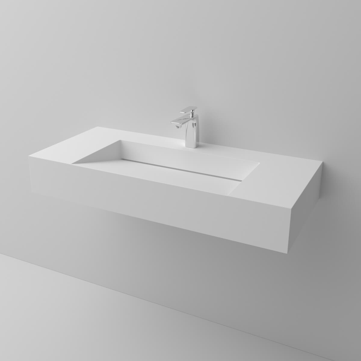 white wall mounted artificial stone wash basin