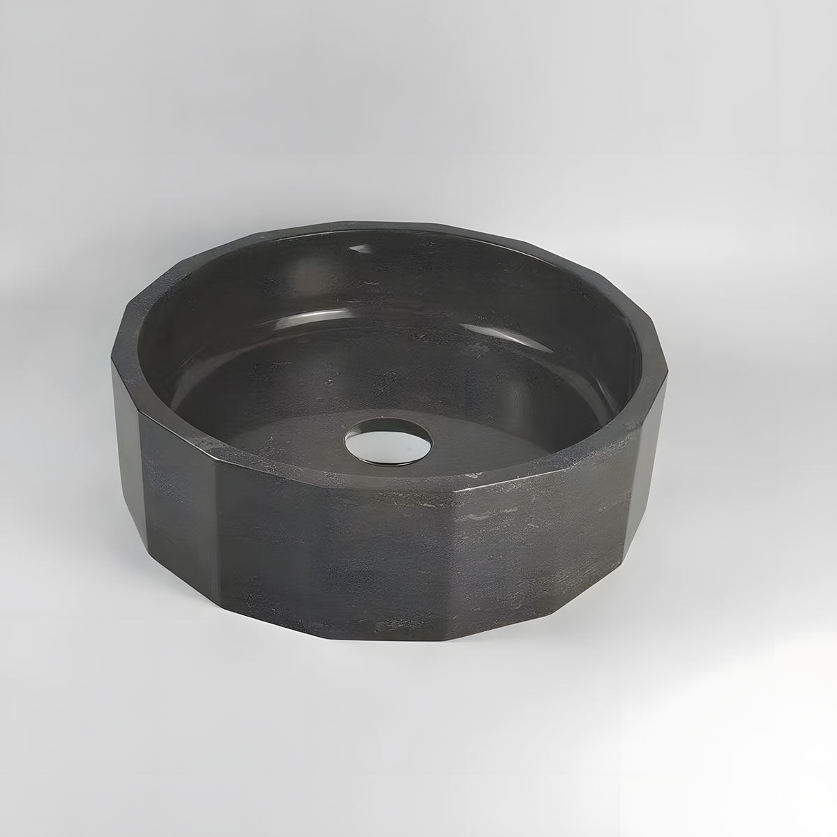 dark marble round wash basin