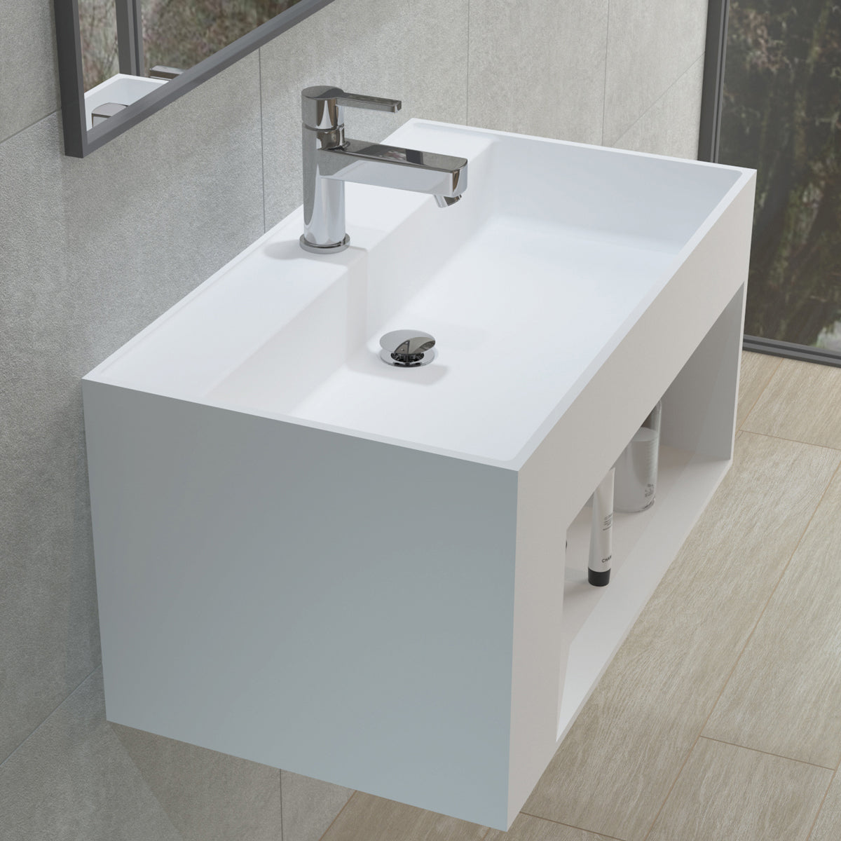 Artificial Stone Washbasin - Wall-hung - #PS-9008