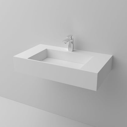 white artificial stone wash basin
