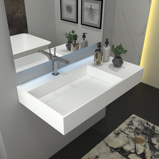 easy clean artificial stone vanity basin