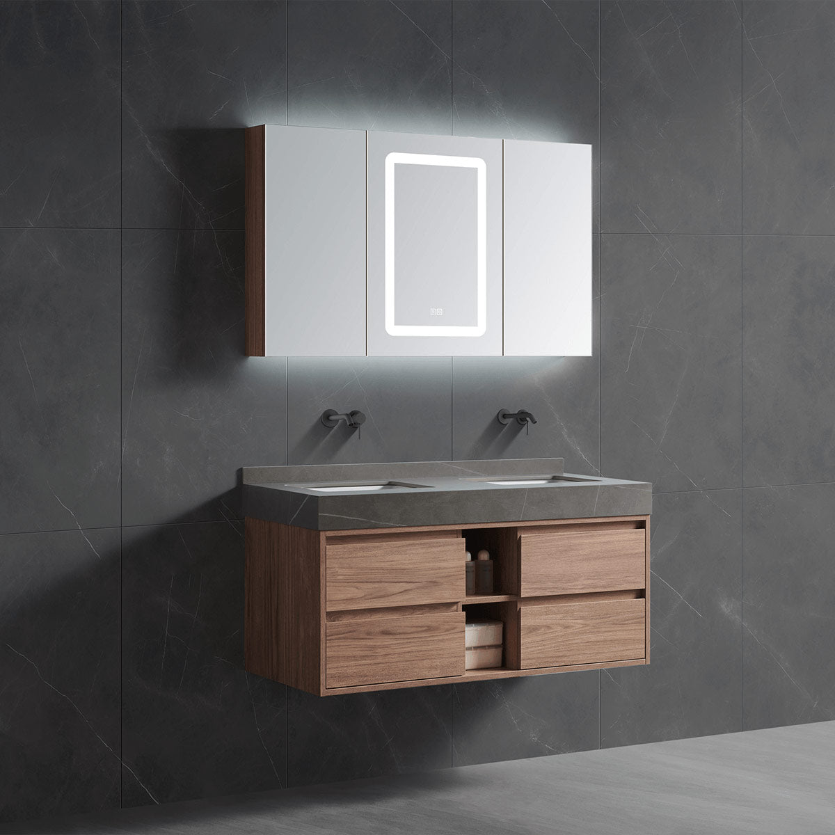 bathroom vanity with mirror cabinet