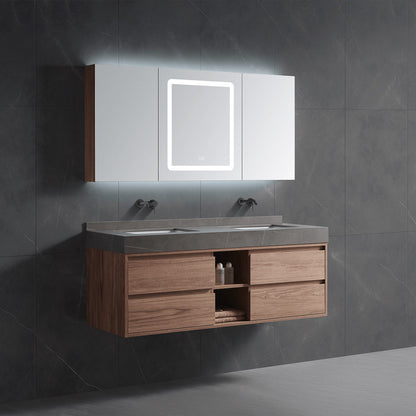 Wall Mounted Vanity Cabinet with Matching Mirror Cabinet