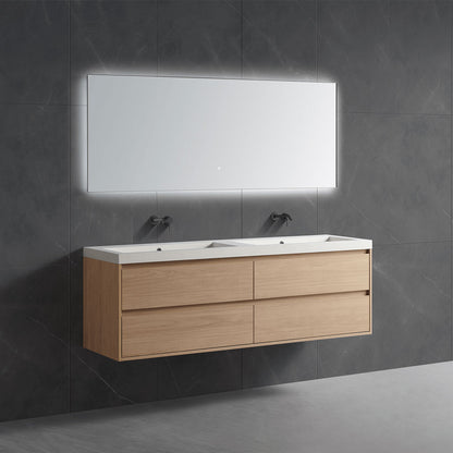 Wall Mounted Double Sink Vanity Cabinet