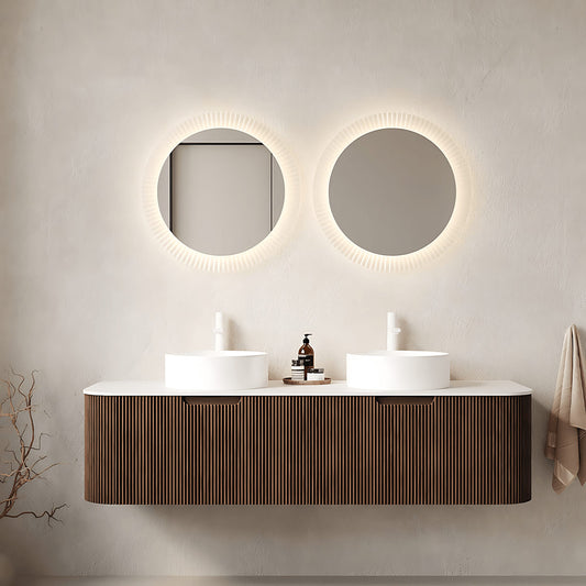 Curved Modern Wall Mounted Vanity
