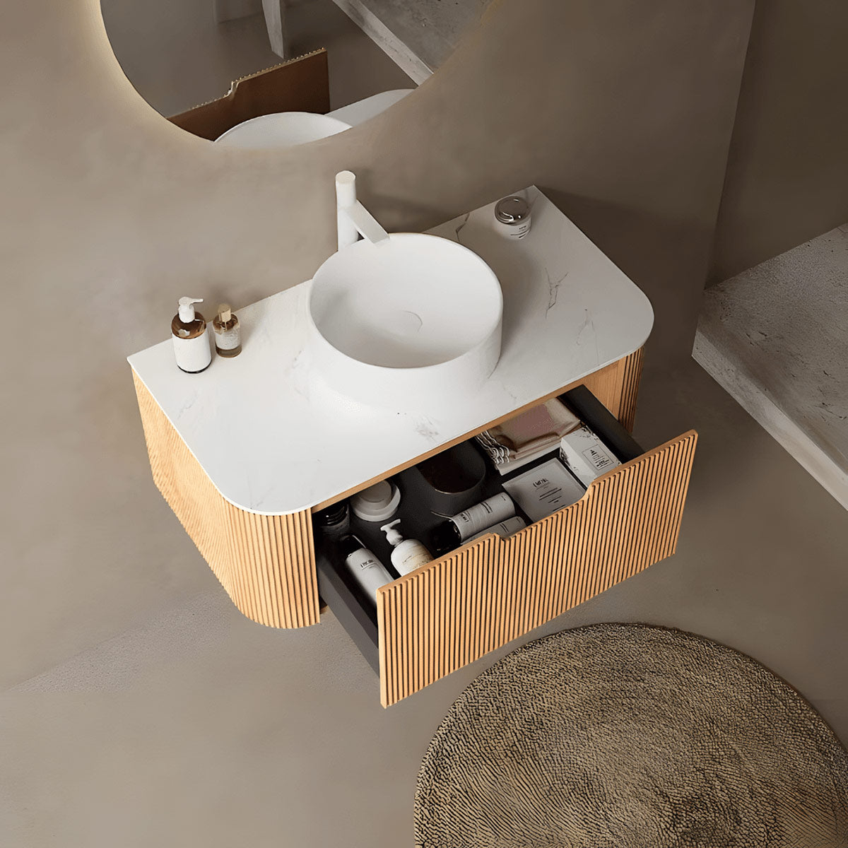 compact bathroom vanity