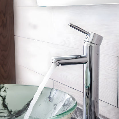 Macro shot of thickened clear glass rim edge of marble patterned round bathroom sink