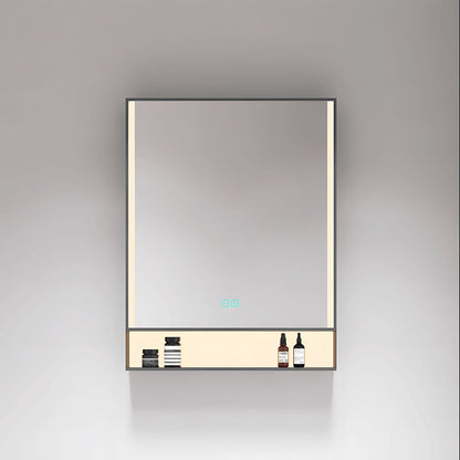 rectangular stainless steel frame bathroom mirror