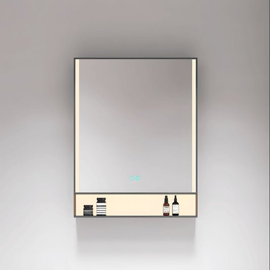 rectangular stainless steel frame bathroom mirror