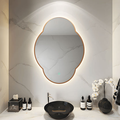 Gold framed bathroom mirror for luxury bathroom decor