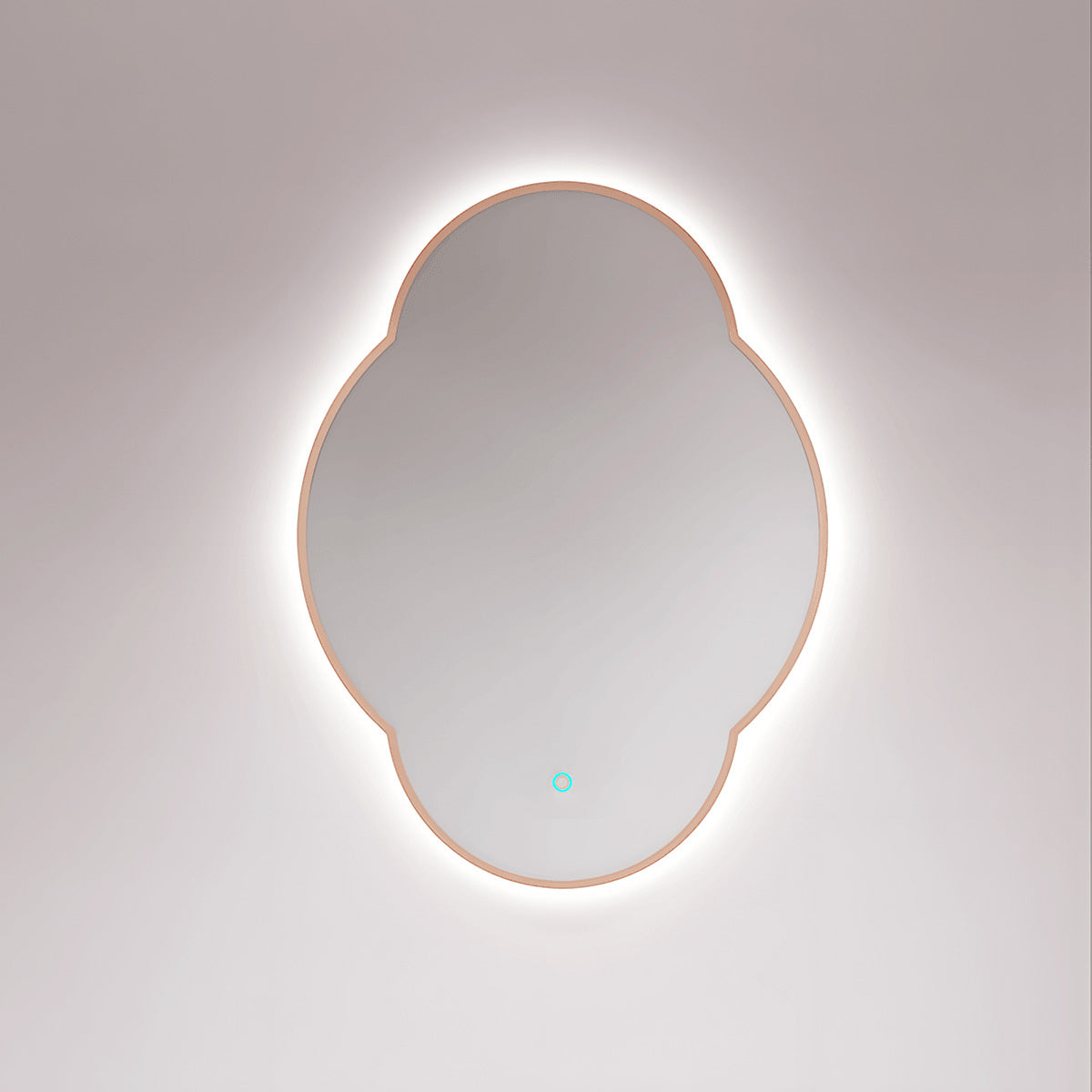 stainless steel framed lighted bathroom mirror