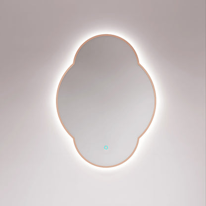 stainless steel framed lighted bathroom mirror