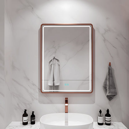 Rectangular framed bathroom mirror for bathroom wall decor