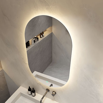LED backlit anti-fog bathroom mirror