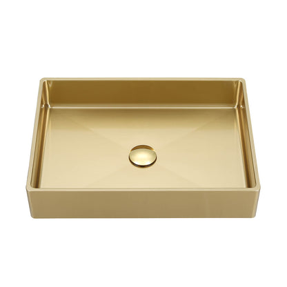Rectangular seamless stainless steel hand basin for bathroom and commercial use