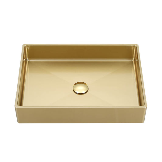 Rectangular seamless stainless steel hand basin for bathroom and commercial use