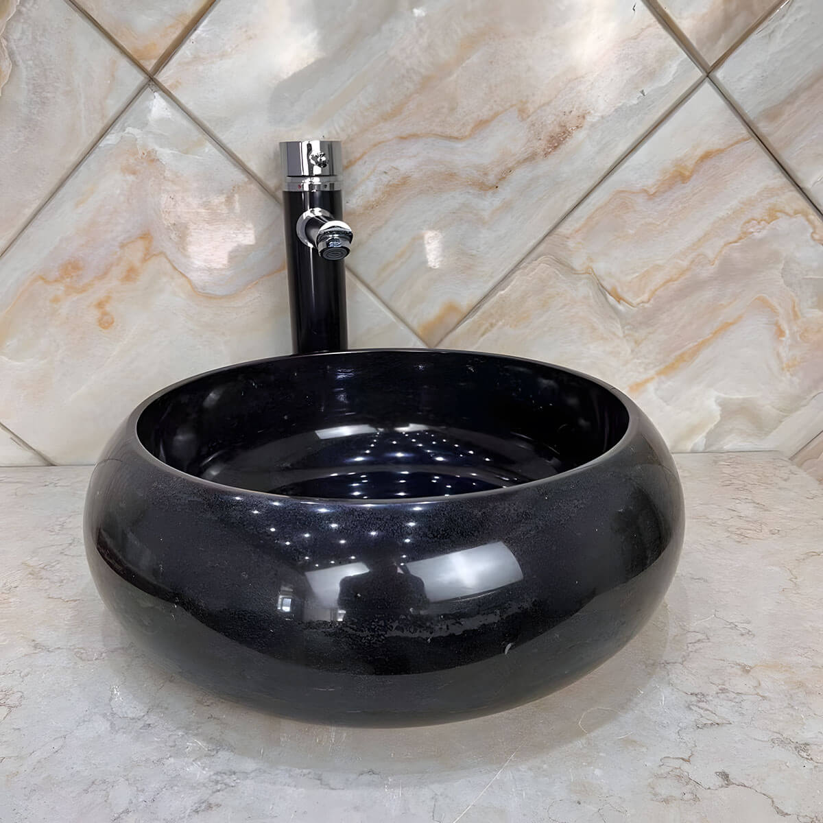 round marble top basin