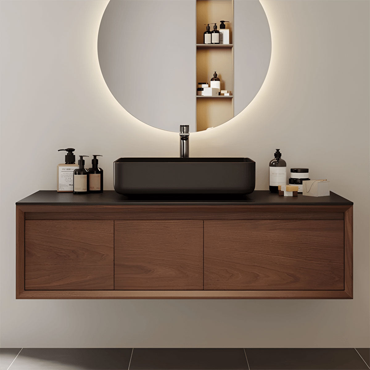 Wall Mounted Vanity With Drawers